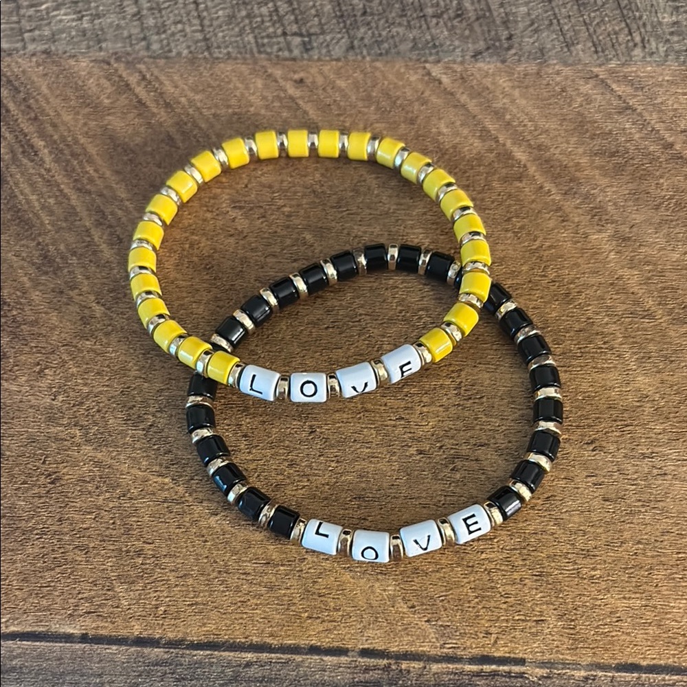 LOVE Gold & Bead Bracelet Set